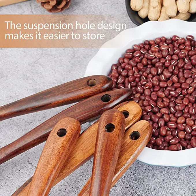 1-9Pcs/set Wooden Kitchen Utensils Set,  Wooden Spoons for Cooking, Utensils,Natural Teak Wooden Spoons For Non-stick Pan Gift