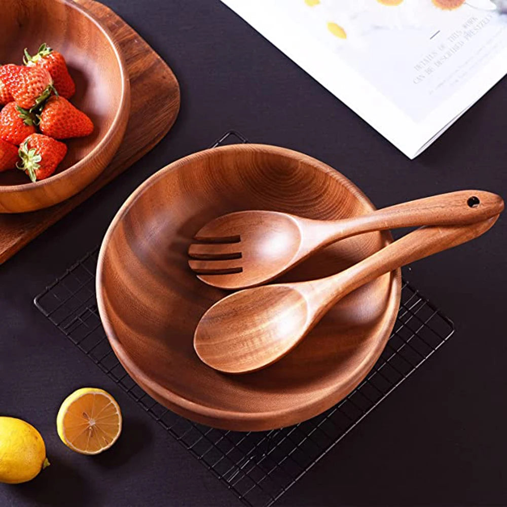1-9Pcs/set Wooden Kitchen Utensils Set,  Wooden Spoons for Cooking, Utensils,Natural Teak Wooden Spoons For Non-stick Pan Gift