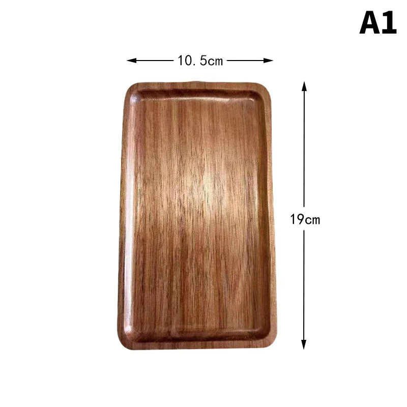 Tableware Solid Wood Food Tray Round Rectangle Dessert Plate Japanese-style Wooden Snack Fruit Tea Saucer Pallet Bread Board
