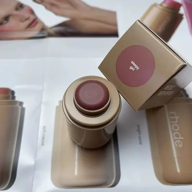 Rhode Pocket Blush LIP Stick Lip And Cheek Hydrating Stick Natural Rouge Powder Blush Cream Lipstick Cheek Easy To Apply Color