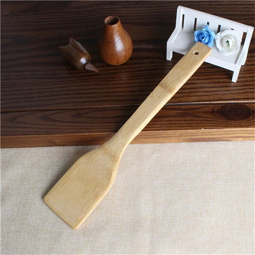 6 Pieces Bamboo Spoon Spatula Kitchen Utensil Wooden Cooking Tool Mixing Set
