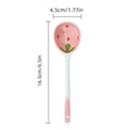 Kawaii Strawberry Ceramic Soup Spoon Cute Korean Ice Cream Hand Painted Coffee Dessert Long Handle Spoon Kitchen Accessories