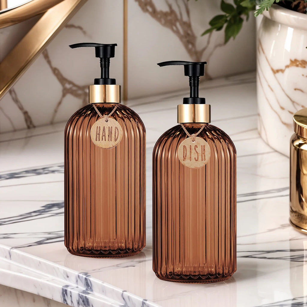 New Home Apartment Decoration Dish Soap Dispenser Bottle Reusable Hand Press Liquid Refill Bottle Kitchen Bathroom Soap Bottle
