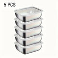 5pcs Stainless Steel Food Storage Stackable Meal Prep Boxes for Kitchen Fridge Lunch Ideal for Meal Prep Travel Kitchen Storage