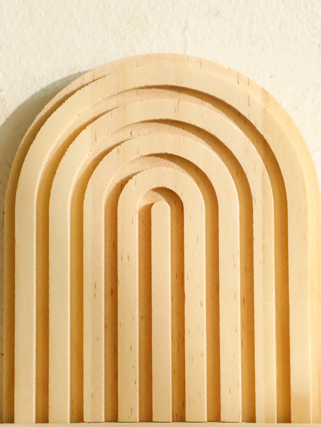 1Pc Boho Style Wooden Wall Shelves - Geometric Wall Mounted Shelves, Natural Wood Finish, Modern Home Decor, Plant Decorative