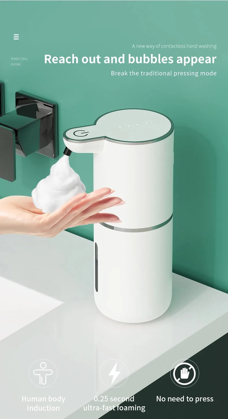 380ML Rechargeable Electric 4 Levels Adjustable Automatic Sensor Soap Dispenser Intelligent Hand Sanitizer Pump Washing Machine