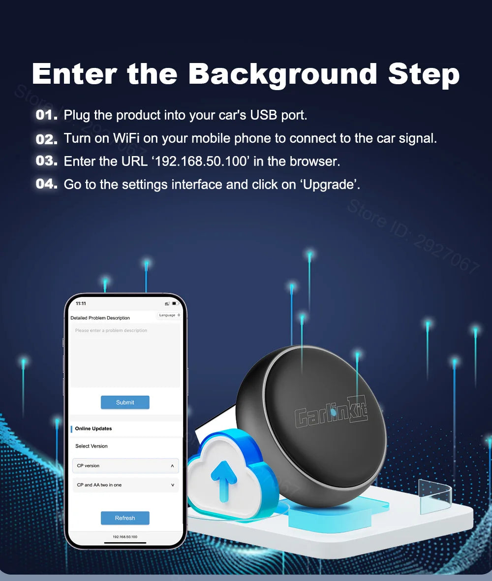 CarlinKit Wireless CarPlay Box Mini Ultra 3 Wired To Wireless CarPlay Adapter USB Plug and Play Wifi Bluetooth Fast Auto Connect