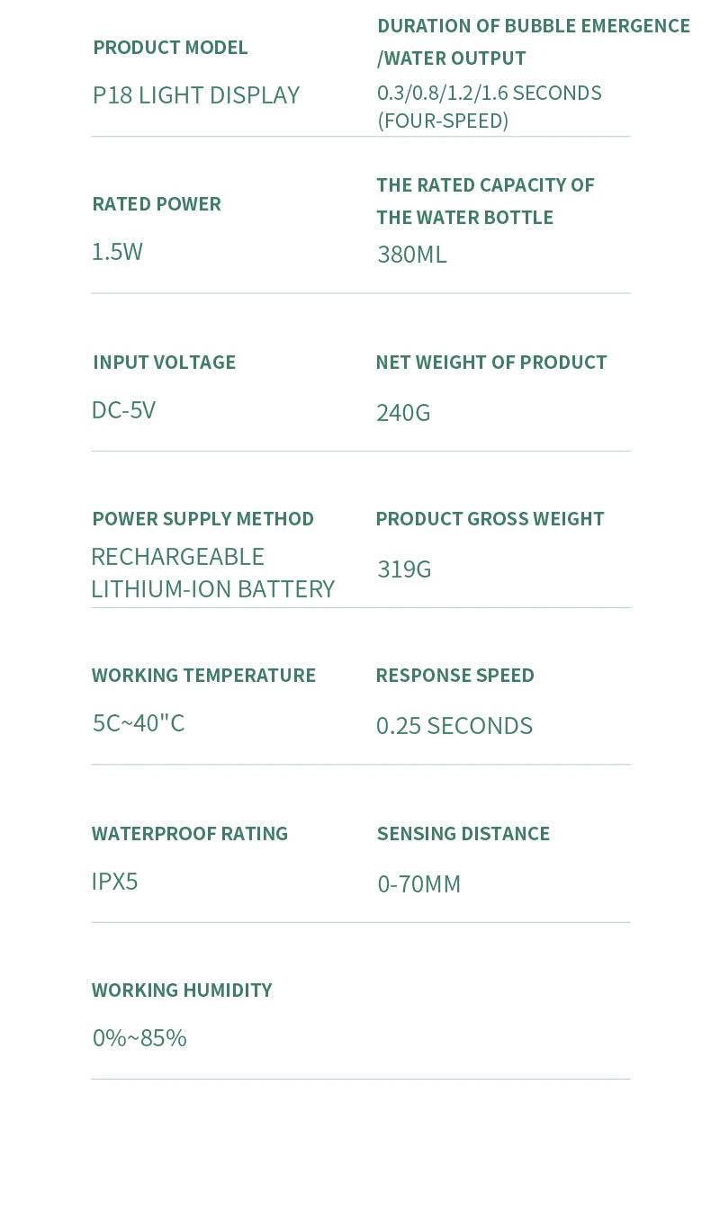 380ML Rechargeable Electric 4 Levels Adjustable Automatic Sensor Soap Dispenser Intelligent Hand Sanitizer Pump Washing Machine