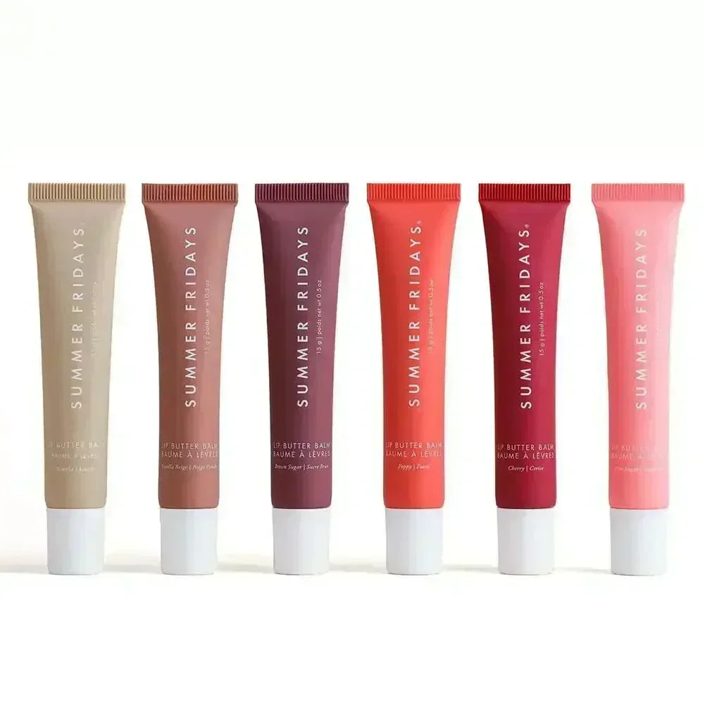 NEW Summer Fridays Mini Lip Gloss Set Vanilla Beige Lip Balm Long Lasting Moisturizing Smooth Soft Tube Makeup Lip Care Suit