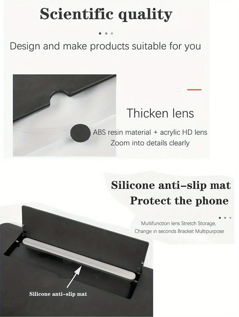 10/12 inch Multi Functional HD Amplifier Mobile Phone Screen Amplifier  HD Screen Magnifying Glass Anti Blue Light Eye Protectio