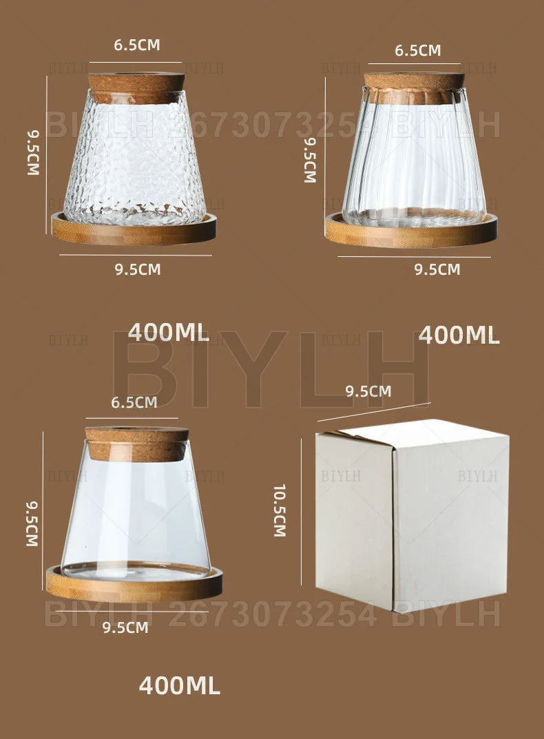 2/1 Pcs Hydroponic Plants Glass Flower Pots Home Decoration Transparent Small Vase Plant Pots With Base Tray Garden Accessories