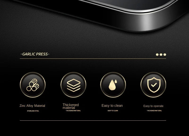 1PC Garlic Press Zinc Alloy Garlic Mincer Crusher with Ergonomic Soft Grip Handle Easy to Squeeze Clean