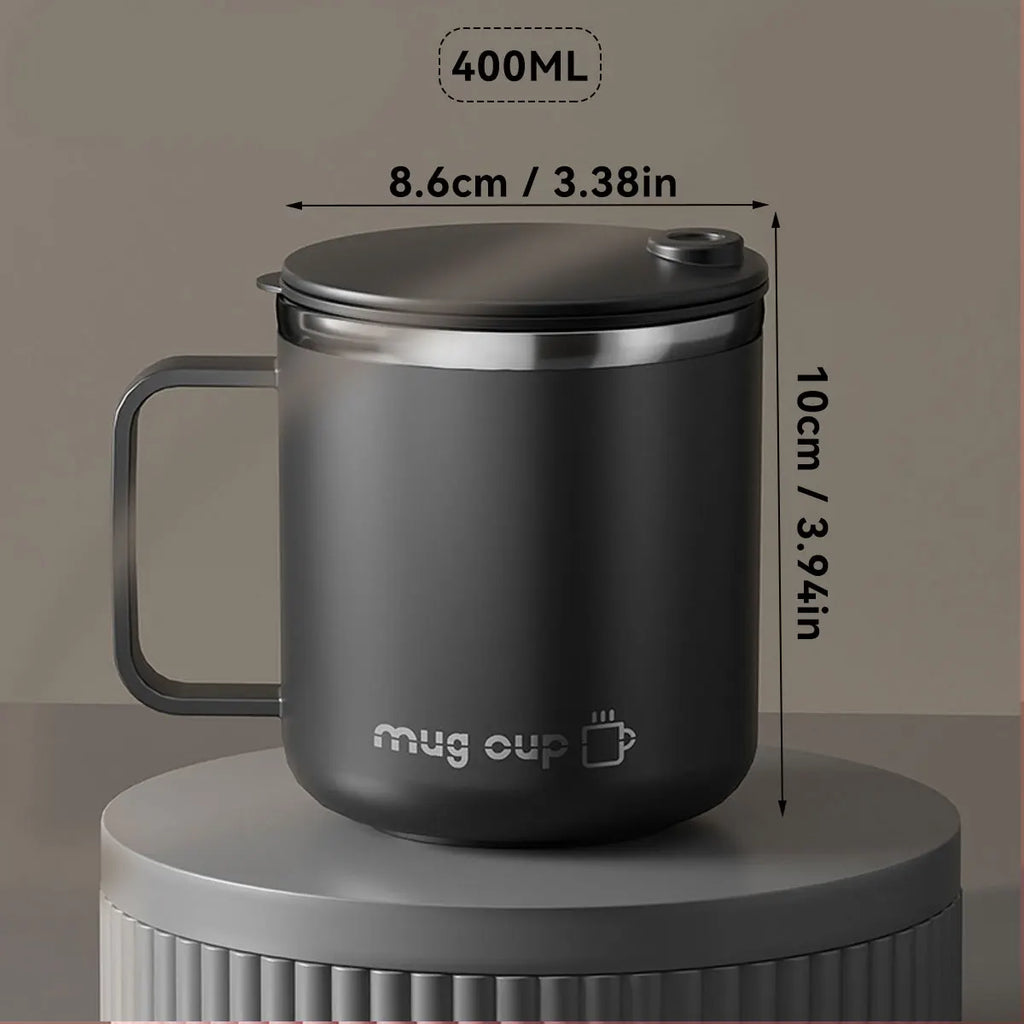400ML Insulated Coffee Mug With Lid 304 Stainless Steel Double Wall Water Cup Sealed Milk Coffee Cup Student Adult Drinkware