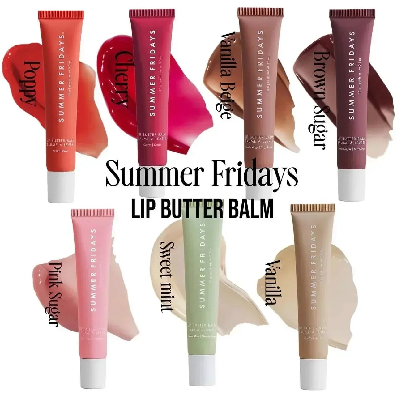 NEW Summer Fridays Mini Lip Gloss Set Vanilla Beige Lip Balm Long Lasting Moisturizing Smooth Soft Tube Makeup Lip Care Suit