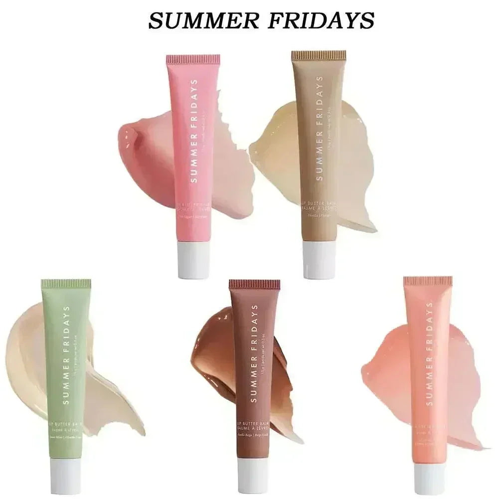 NEW Summer Fridays Mini Lip Gloss Set Vanilla Beige Lip Balm Long Lasting Moisturizing Smooth Soft Tube Makeup Lip Care Suit