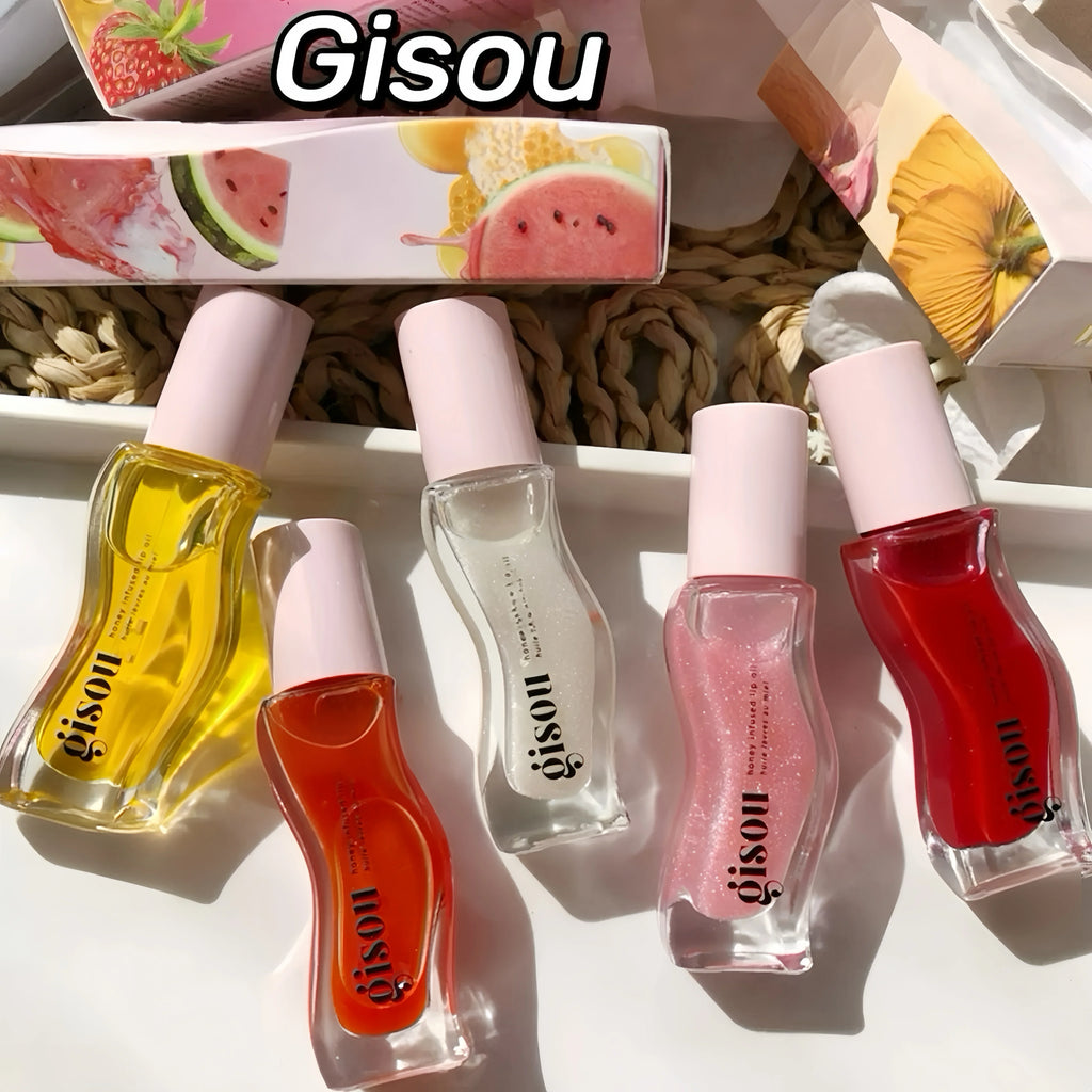 INS Gisou New Color Lasting Moisturizing Lip Balm Raspberry Swirl Sticky Toffee For Lips Plumping Exfoliating Gloss Oil Care