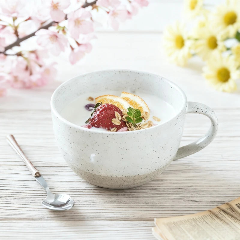 600ml High-value household breakfast cup milk cup large capacity cup wholesale Japanese retro ceramic mug large cup coffee cup