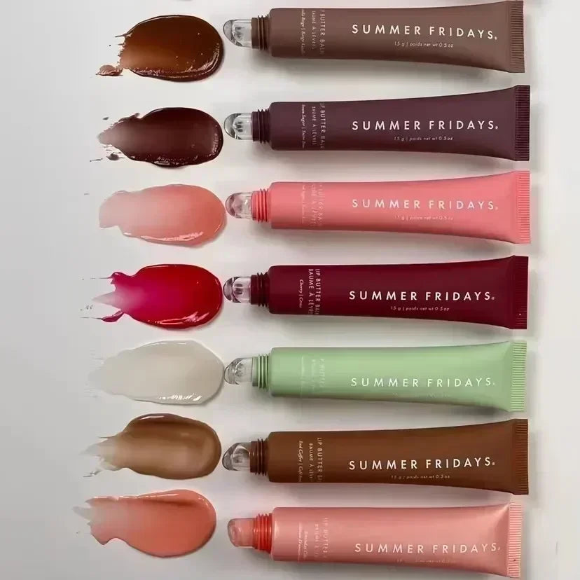 NEW Summer Fridays Mini Lip Gloss Set Vanilla Beige Lip Balm Long Lasting Moisturizing Smooth Soft Tube Makeup Lip Care Suit