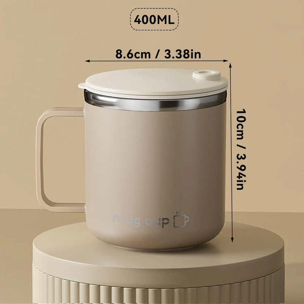 400ML Insulated Coffee Mug With Lid 304 Stainless Steel Double Wall Water Cup Sealed Milk Coffee Cup Student Adult Drinkware