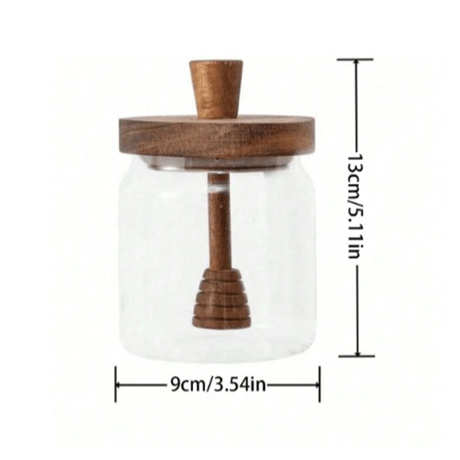 Glass Storage Bottles Honey Jars with Dipper and Lid Wide Mouth Honey Containers Syrup Dispenser for Storing Honey and Syrup