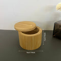 Salt Seasoning Jars Pepper Jar Bamboo Condiment Box Bowl Storage Pot Set Wood Sugar Container Holder Lid Function Multi Bowls