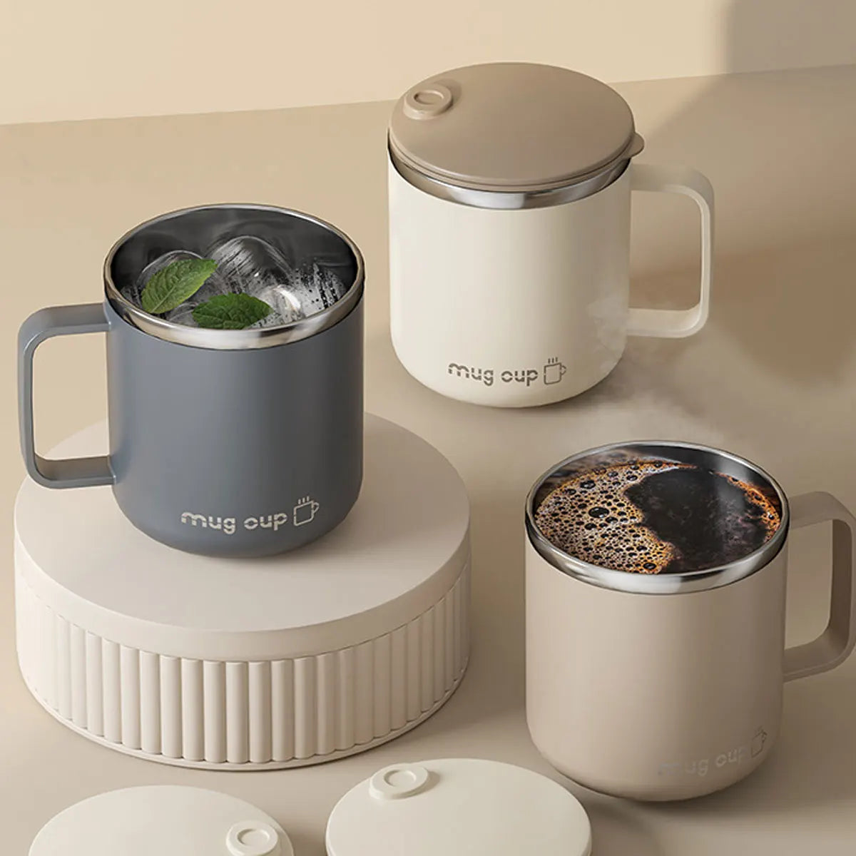 400ML Insulated Coffee Mug With Lid 304 Stainless Steel Double Wall Water Cup Sealed Milk Coffee Cup Student Adult Drinkware