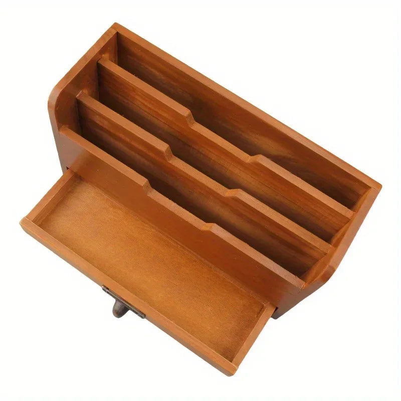 Multipurpose Vintage Wooden Desktop Drawer Storage Box for Groceries Office Supplies File Sorting Box Storage Wooden Box