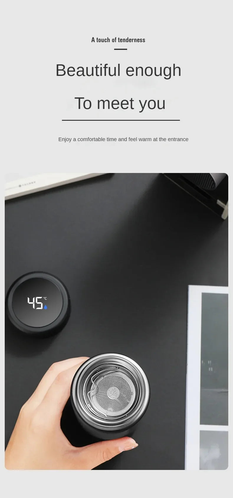 500ML Stainless Steel Thermos Cup with Separator 316 Smart Cup High Value Gift Cup Coffee Cup Father's Gift Cold Cup To Business