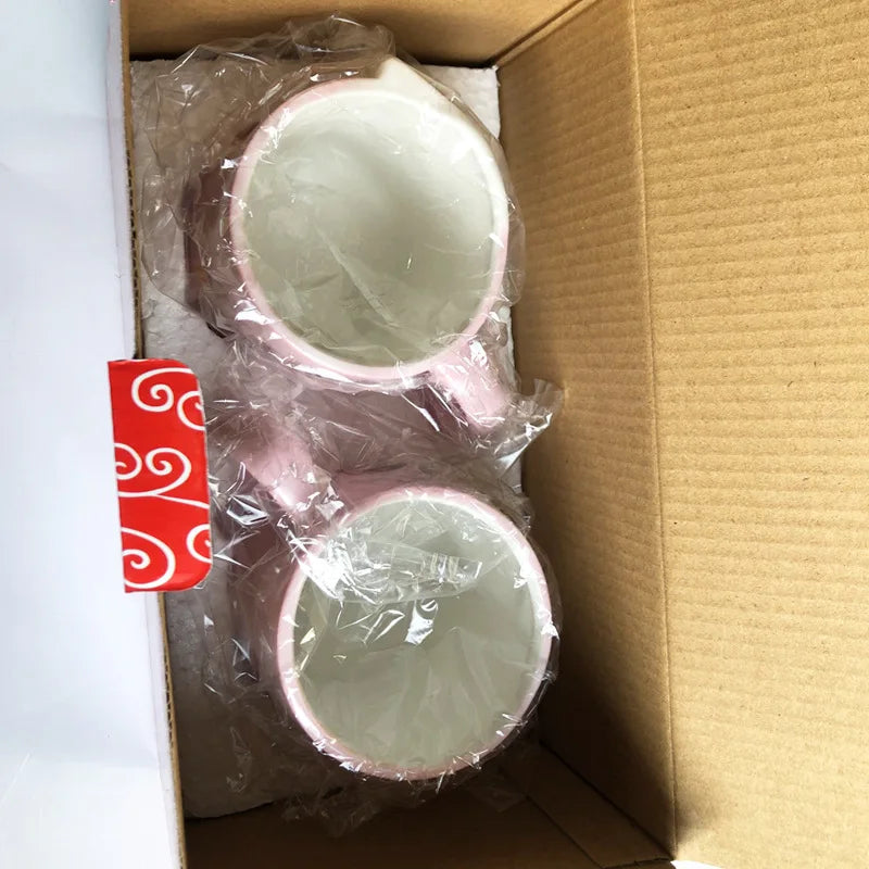 Disney 2 pieces Princess Couple Mug Mermaid Ceramic Mug Beauty Beast Ceramic Mug Double Snow White Coffee Gifts Couple Mugs