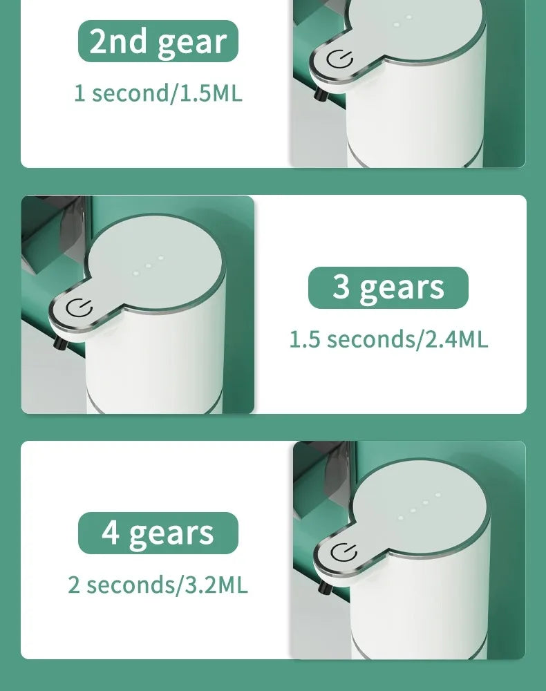 380ML Rechargeable Electric 4 Levels Adjustable Automatic Sensor Soap Dispenser Intelligent Hand Sanitizer Pump Washing Machine