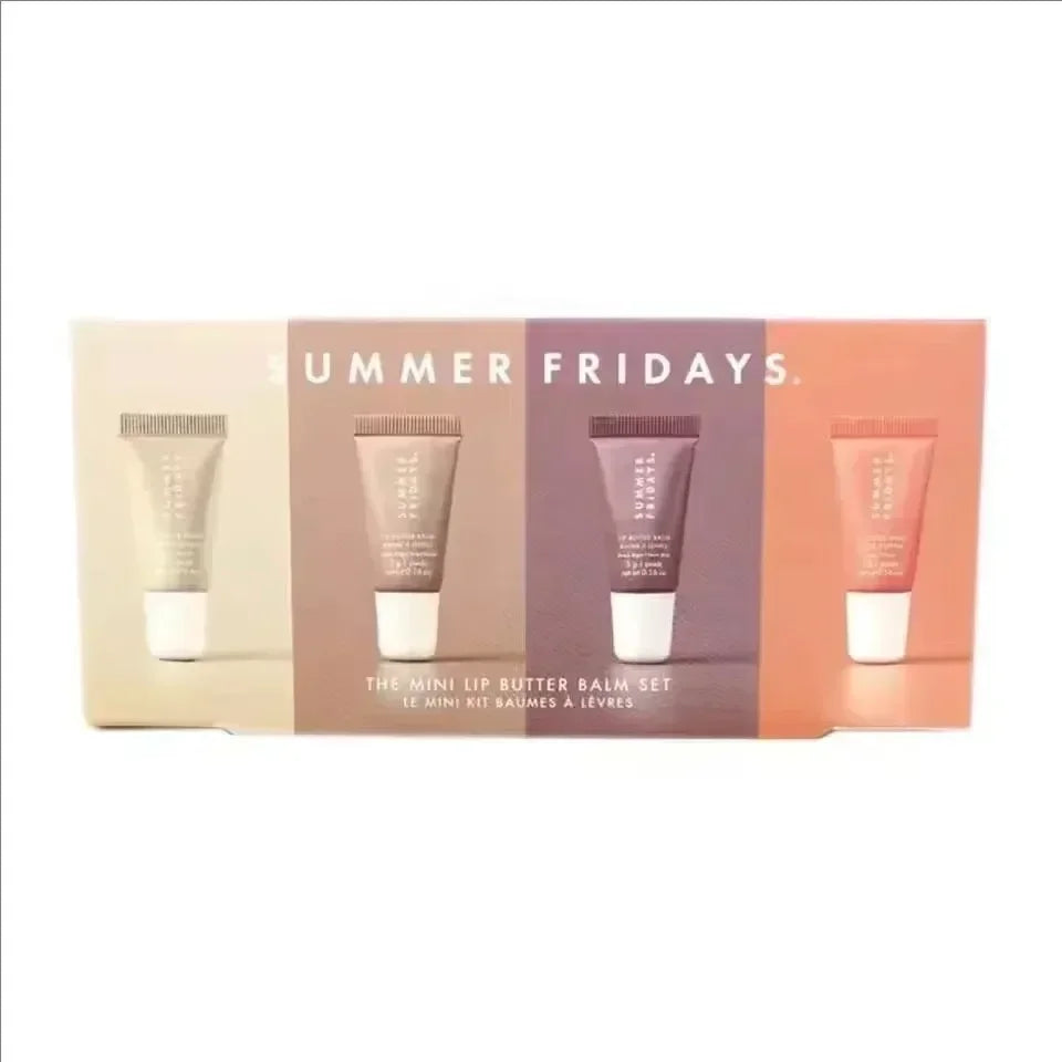NEW Summer Fridays Mini Lip Gloss Set Vanilla Beige Lip Balm Long Lasting Moisturizing Smooth Soft Tube Makeup Lip Care Suit