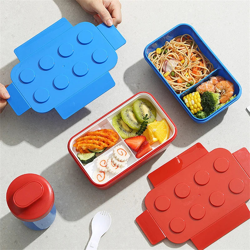 Creative Sealed Lunch Box Color Building Blocks Bento Box For Children's Student Portable Outdoor Picnic Fruit Salad Box