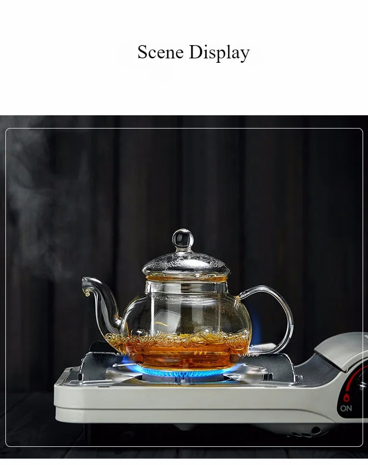 400ml/1000ml Heat-resistant Glass Tea Pot Flower Kettle Kung Fu Teawear Set Tea Strainer Infuser Puer Oolong Barley Pot Teaware