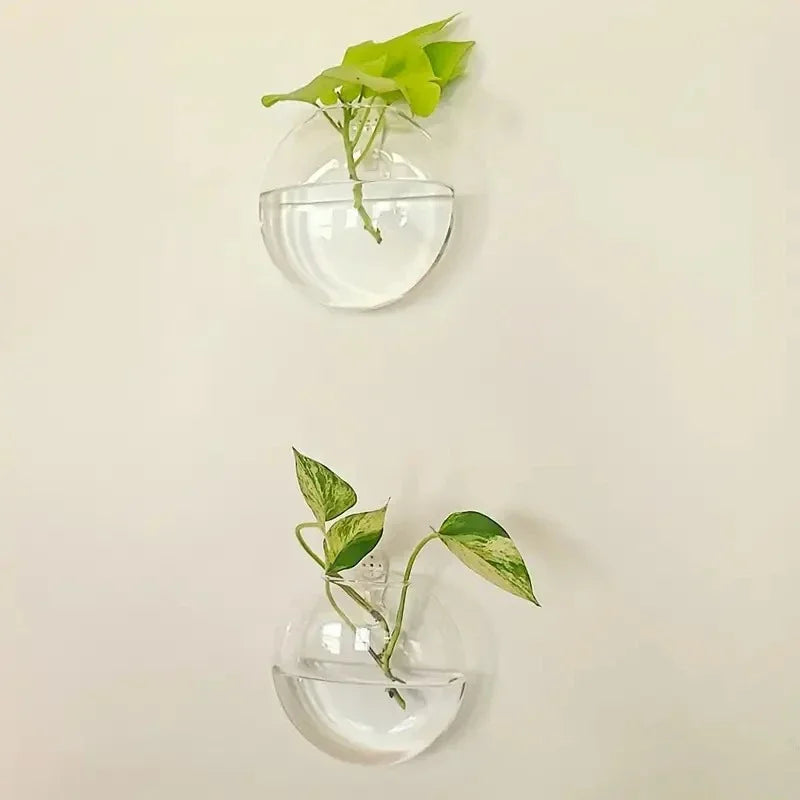 2/4/6 Pack Wall Hanging Glass Terrarium - Self-Watering Hydroponic Planter for Home Office Decor, Handmade Round Crystal Vase