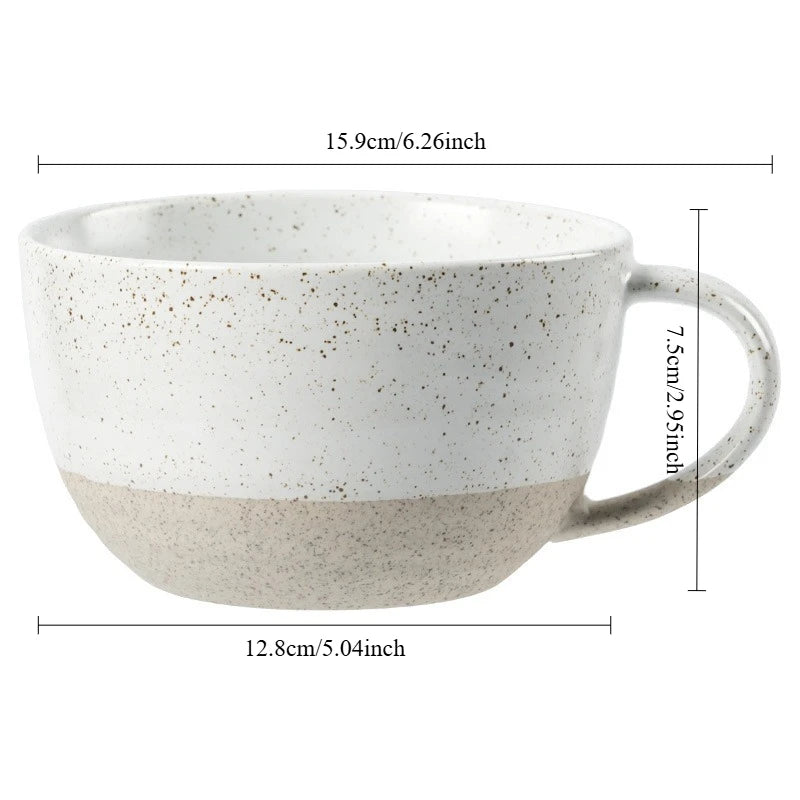 600ml High-value household breakfast cup milk cup large capacity cup wholesale Japanese retro ceramic mug large cup coffee cup
