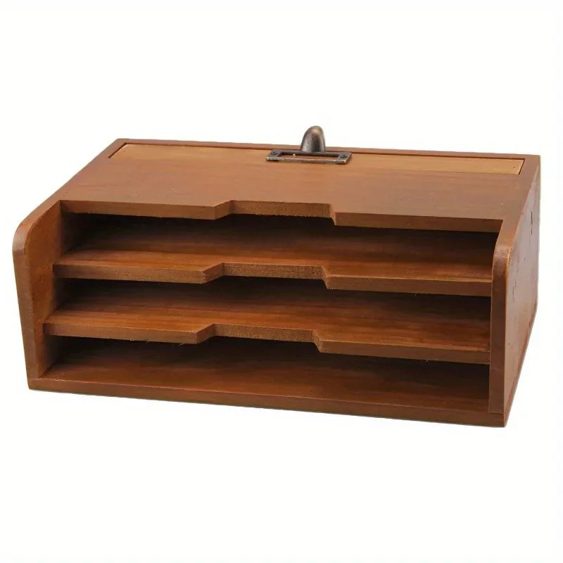 Multipurpose Vintage Wooden Desktop Drawer Storage Box for Groceries Office Supplies File Sorting Box Storage Wooden Box