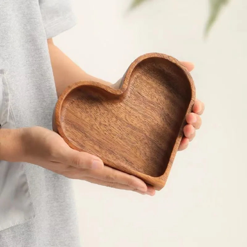 Heart Shaped Plates Dessert Trays Sushi Serving Tray Candy Dishes Decorative Wooden Pallets Decorate Valentines Day Candy Dish