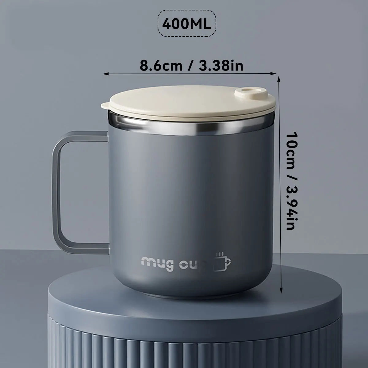 400ML Insulated Coffee Mug With Lid 304 Stainless Steel Double Wall Water Cup Sealed Milk Coffee Cup Student Adult Drinkware