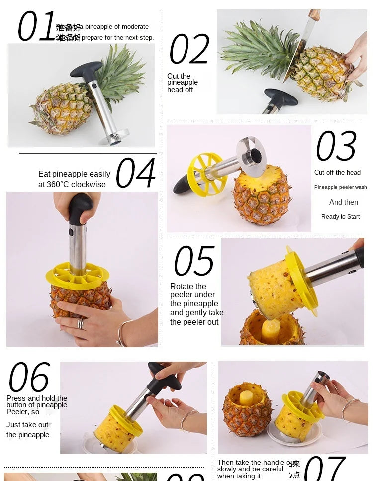 Pineapple Slicer Peeler Cutter Parer Knife Stainless Steel Kitchen Fruit Tools Cooking Tools kitchen accessories kitchen gadgets