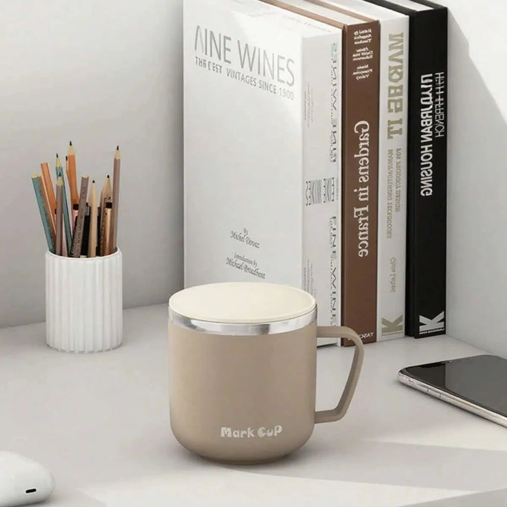 400ML Insulated Coffee Mug With Lid 304 Stainless Steel Double Wall Water Cup Sealed Milk Coffee Cup Student Adult Drinkware