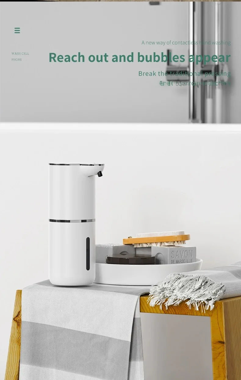 380ML Rechargeable Electric 4 Levels Adjustable Automatic Sensor Soap Dispenser Intelligent Hand Sanitizer Pump Washing Machine